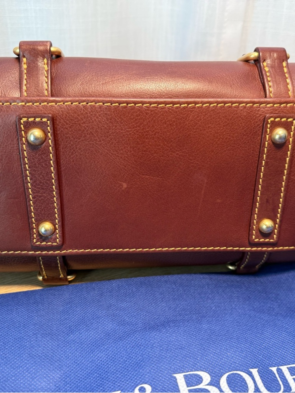 Dooney & Bourke Mini Florentine Satchel in Chestnut - Picture 4 of 7